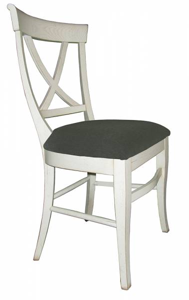 Chaise en bois avec assise en tissus