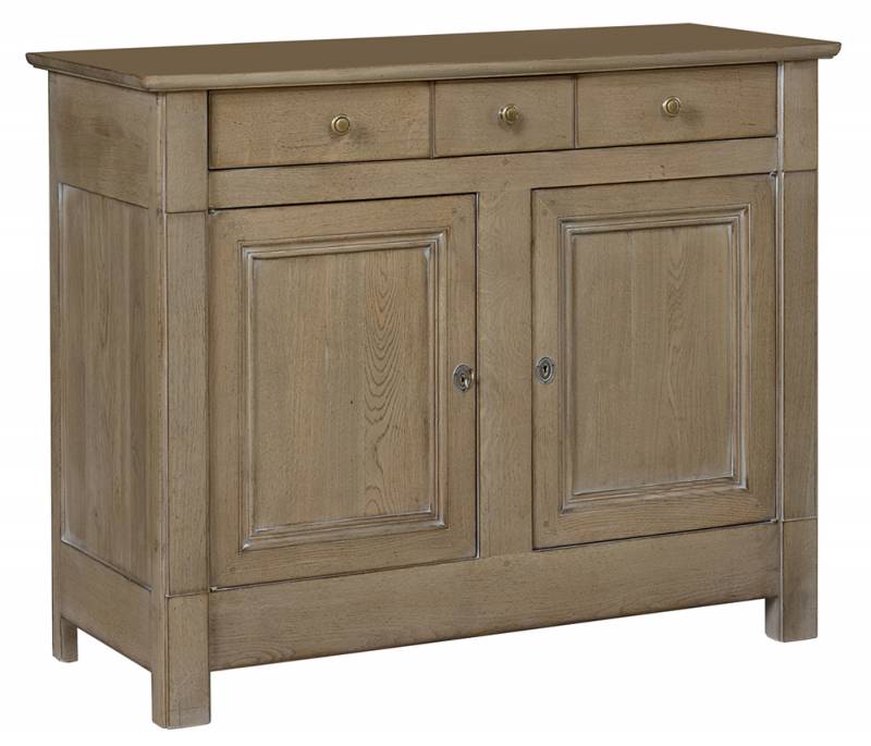 Bahut 2 portes 3 tiroirs en chêne massif