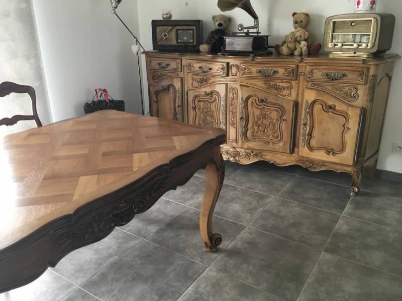 rénovation d'un bahut en blanc et plateau bois naturel avignon 84