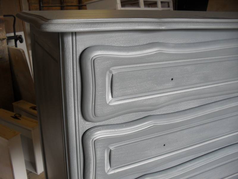 commode en merisier gris cérusé blanc Avignon