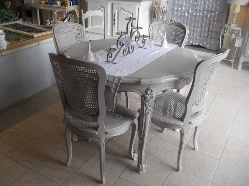 salle à manger en merisier gris vieilli patiné à l'ancienne salon de provence 13