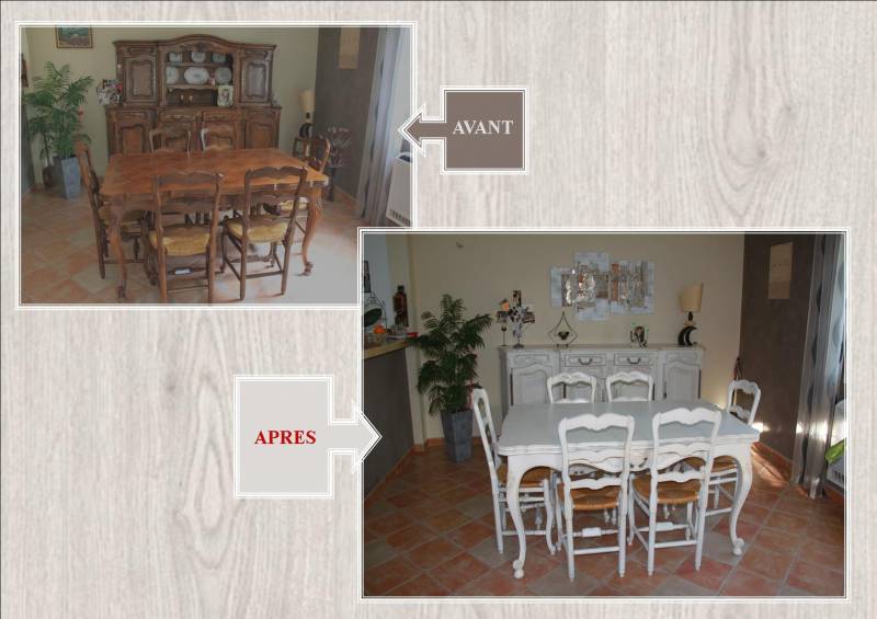 Relooking d'une salle à manger en noyer style Louis XV provençal